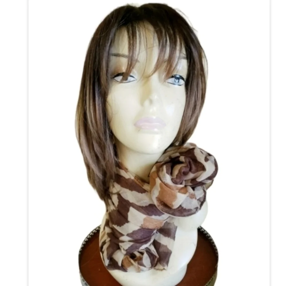 NWT ‎ Shades of Brown Zebra Large Scarf